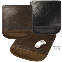 Cowhide leather mouse pad with wrist rest.... from ASI 79530 Prime Line /...