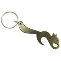 Squirrel shaped bottle opener key holder, 1 1/4" split ring with... from ASI...