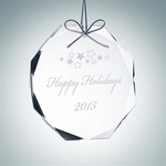 Gem-Cut Octagon Clear Glass Ornament