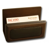 Walnut & Leather Business Card Holder