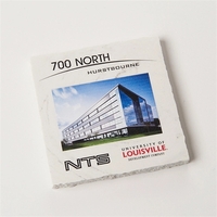 Limestone edge coaster 4" x 4" x .25" made in USA.... from ASI 89860...