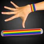 Silver Rainbow Pride Slap Bracelet