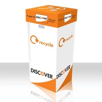 16.25" x 16.25" x 37.25" polypropylene recycling box with full-color...