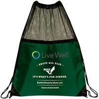 210D mesh drawstring backpack with front zipper pocket, full mesh top... from...