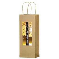 Natural Kraft 1-Bottle Wine Tote Bag - Color Evolution