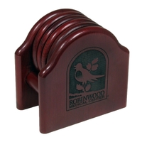 Wood Coaster Set, 4.75" x 2.75" x 4.75"