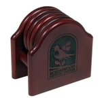 Wood Coaster Set, 4.75" x 2.75" x 4.75"
