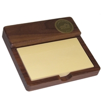 Wood Note Tray W/Lid, 5.875" x 5.5" x 1"