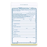 Blank carbonless snap-a-part Odometer Disclosure Statement. Not available...