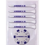 Golf Tee Poly Bag Combination Pack with 5 Tees & Poker Chip