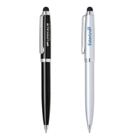 Brass twist-action ballpoint pen with stylus for use on touchscreens.... from...