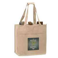 10" x 7" x 11" non-woven polypropylene six-bottle wine tote with... from ASI...