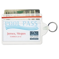 These credit-card-size resealable vinyl badge holders feature a zipper...