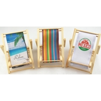 Wooden Frame Mini Beach Chair, holds Cell Phone or Business Card.... from ASI...