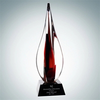 Black Contemporary Award made of art glass features a black crystal... from...