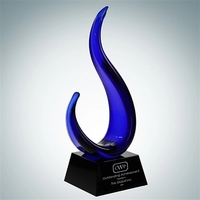 Blue Jay Award made of molten art glass features a black,... from ASI 47791...