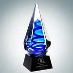 Art Glass Blue Ocean Spiral Award