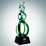 Art Glass Green Double Helix Award