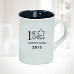 10oz White Ceramic Round Corner Mug