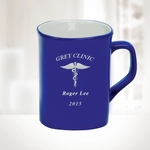 10oz Blue Ceramic Round Corner Mug