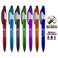 2-in-1 twist-action ballpoint pen and stylus for touchscreen devices, writes...