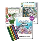 Adult Coloring Book Relax Packs and Colored Pencils