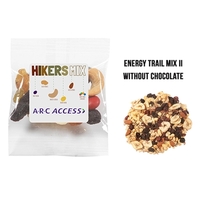 Promotional snack bag filled with 0.5 oz. of energy trail mix;... from ASI...