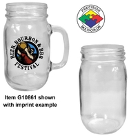 16oz Mason Jar Glass Mug-NO HANDLE, spot color... from ASI 80093 Pyrographics