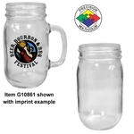 16oz Mason Jar Glass Mug,NO HANDLE, spot color