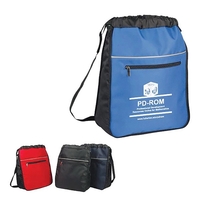 Expandable drawstring backpack with zippered pocket... from ASI 34800 Alstar...