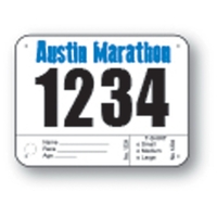 Pin on number with rounded corners and black 2.75" numerals.... from ASI...