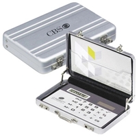 Aluminum suitcase shape business card holder.... from ASI 40544 Binaco /...