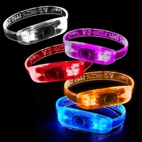 5/8" x 3" fun, battery-operated glow bracelet with thick, bangle-style...