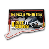 2.5" x 3.31" Connecticut state-shaped magnet with a four color imprint......