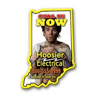 3.53" x 2.38" Indiana state-shaped magnet with a four color imprint... from...