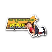 2.19" x 3.97" Massachusetts state-shaped magnet with a four color imprint......