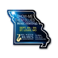 2.66" x 3" Missouri state-shaped magnet with a four color imprint... from ASI...