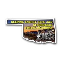 2.06" x 4.06" Oklahoma state-shaped magnet with a four color imprint... from...