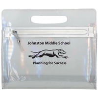 Translucent Cosmetic Case with Handle and Zipper Closure