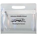 Translucent Cosmetic Case with Handle and Zipper Closure