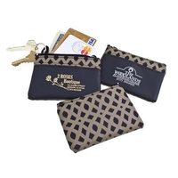 Bronze Weave Zip Purse With Keyring