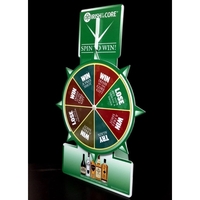 Customizable 23" x12" plastic spinning wheel game of chance with clicking......
