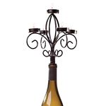 Wine Bottle Candelabra, Antique Black