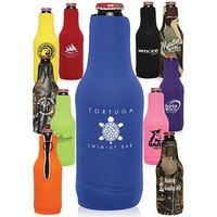 Neoprene zippered bottle coolies measuring 7.5" with sharkskin bottoms.......