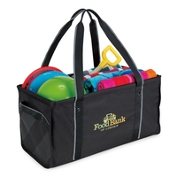 Collapsible utility tote bag with large main compartment, dual side grab......