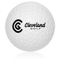 White polyurethane stress reliever ball shaped like a golf ball that... from...