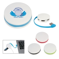 4-Port Round USB Hub connects to multiple power sources at once!... from ASI...