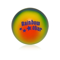 2.5" polyurethane stress ball with a rainbow design sold blank or... from ASI...