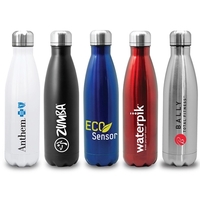 17 ounce stainless steel double-wall insulated bottle with screw-on lid.......