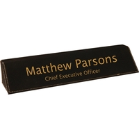 10.5" x 2" x 2" leatherette desk wedge nameplate.... from ASI 92531 Unique...